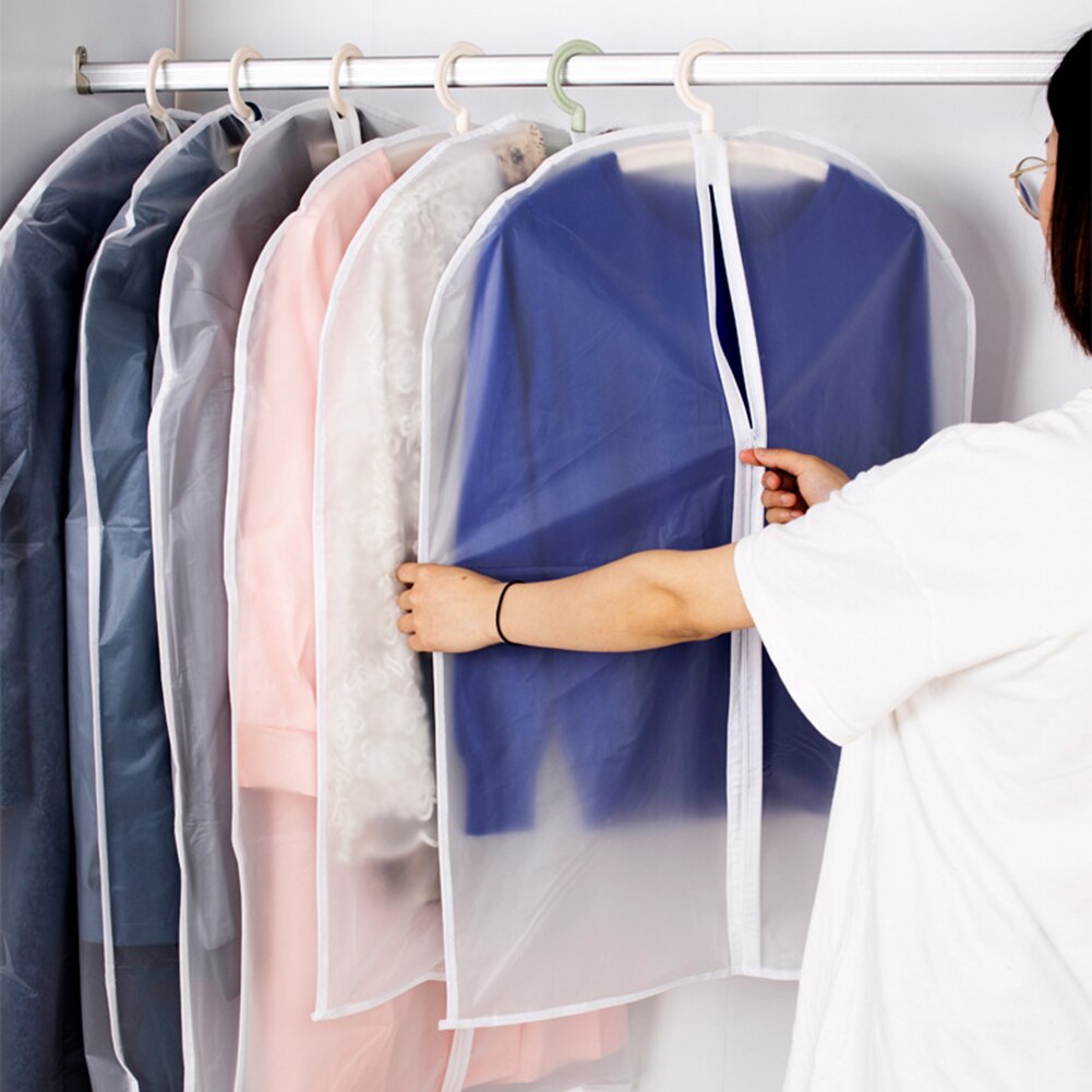 Lightweight Suit Coat Translucent Clothes Hanging Storage Bag Waterproof Foldable Home Wardrobe Storage Tool Saving Sapce