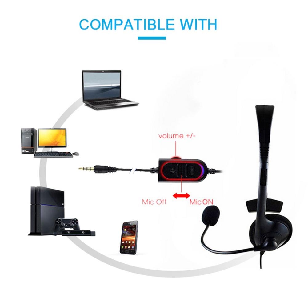 One-ear Headphones Wired With Noise Canceling Microphone Clear Call Airline Headphone USB Headset For PC Computer Laptop