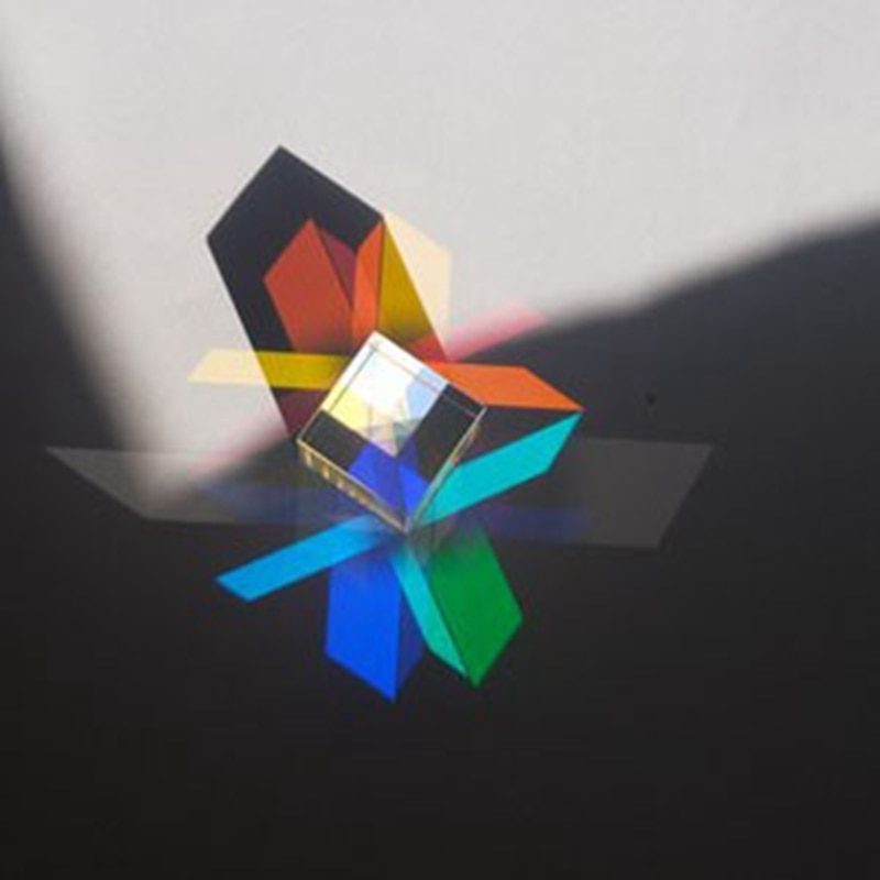 8mm Cubic Science Cube Optical Prisma Photography with Hexahedral Prism Home Decoration Prism Glass