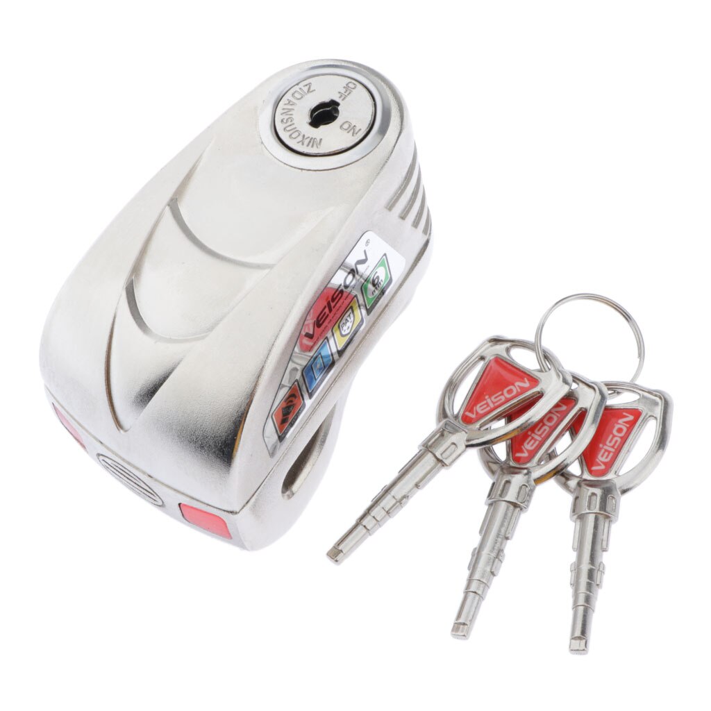 Motorcycle Waterproof Alarm Lock Aluminum Anti theft Wheel Disc Brake Alarm Lock 130db Motorcycle Bike Metal Disc Lock