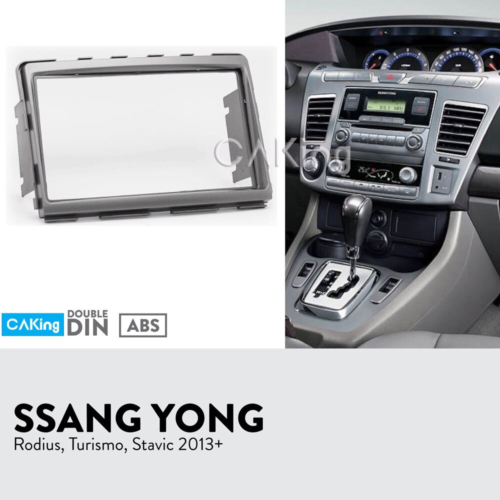Panel de Radio Fascia para coche SSANGYONG Rodius, Turismo, Stavic + Kit de tablero, instalación de placa Facia, adaptador de consola, embellecedor de cubierta de bisel