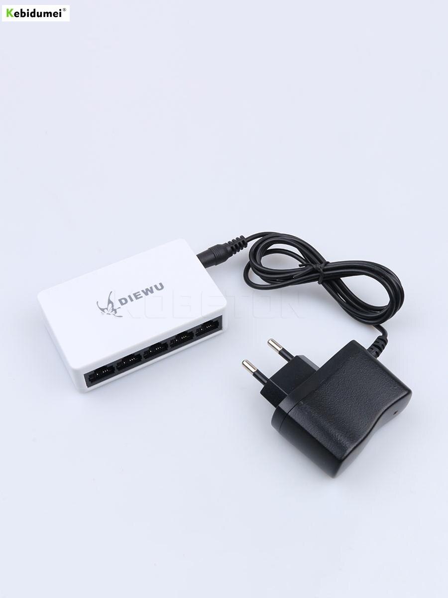 Hoge Prestaties 5 Poorten Netwerk Switch 100Mbps Snelle Schakelaar Lan Ethernet Netwerk Switch Adapter Met Eu/Us Power supply