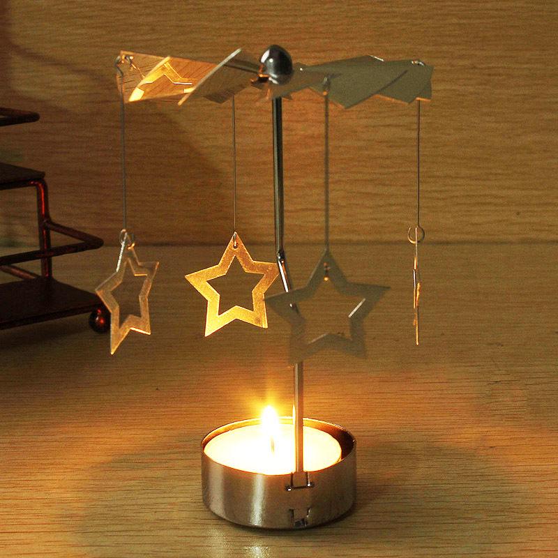 Weihnachten Rotierenden Dreh Spinnen Karussell Tee Licht Kerzenhalter Center Dekor Neueste