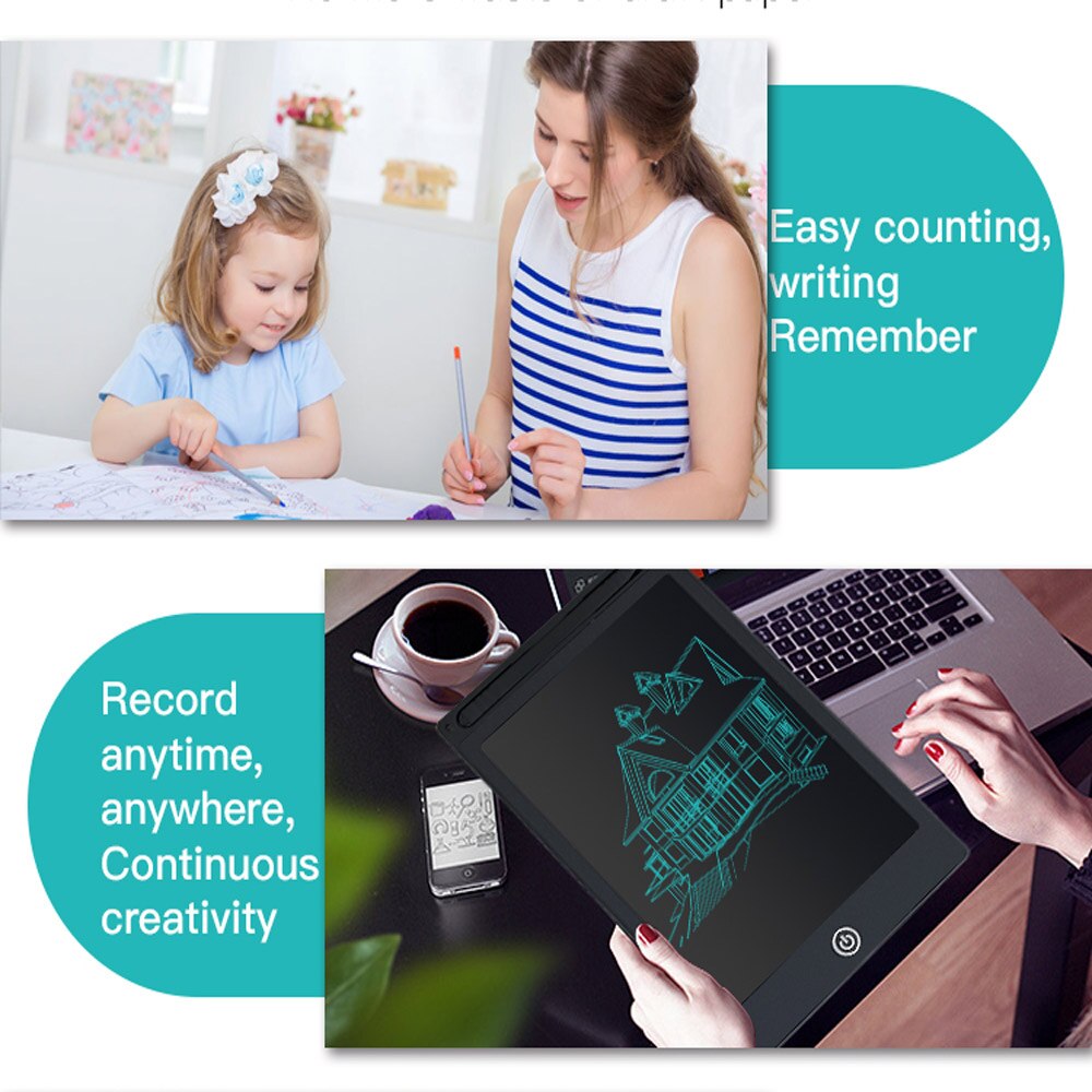 TISHRIC 8.5/10/12" inch Kids Color Screen Digital Graphic Tablet ICD Drawing Board Writing Pad Stylus Pen Erasable for Education