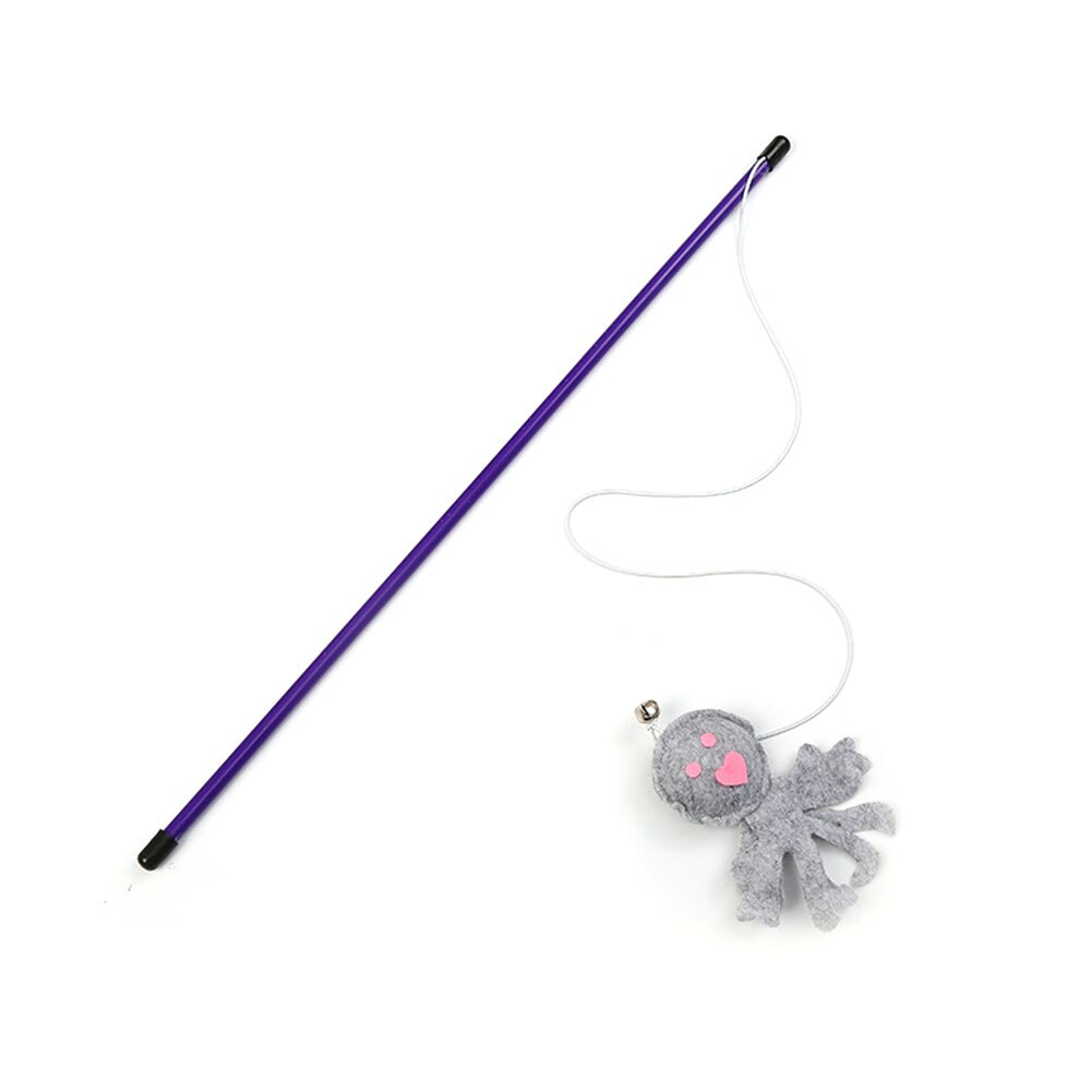 1PC zabawna zabawka dla kota kotek zwiastun Stick z dzwoneczkami interaktywne pióro zwierzę domowe gra pręt szczeniak zabawka na drucie różdżka artykuły dla zwierząt: Octopus