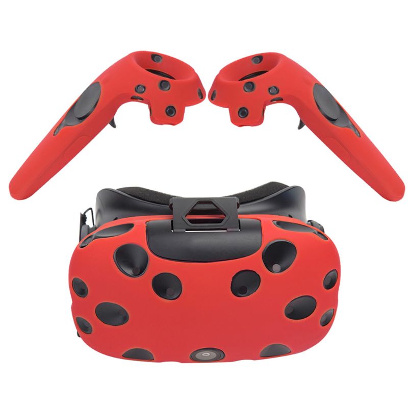 Beschermhoes Siliconen Controller Handvat Case Anti-Slip Schokbestendige Shell Game Accessoires voor HTC Vive Headset VR: RED