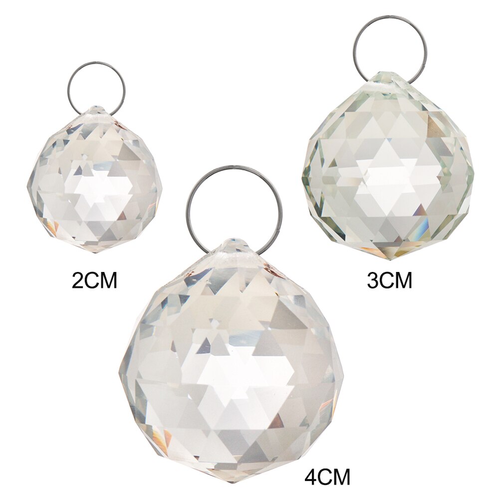 1Pc Glittery Facet Wit Crystal Clear Hanger Crystal Ball Ornament Verlichting Art Kroonluchter Onderdelen Home Decor Accessoire