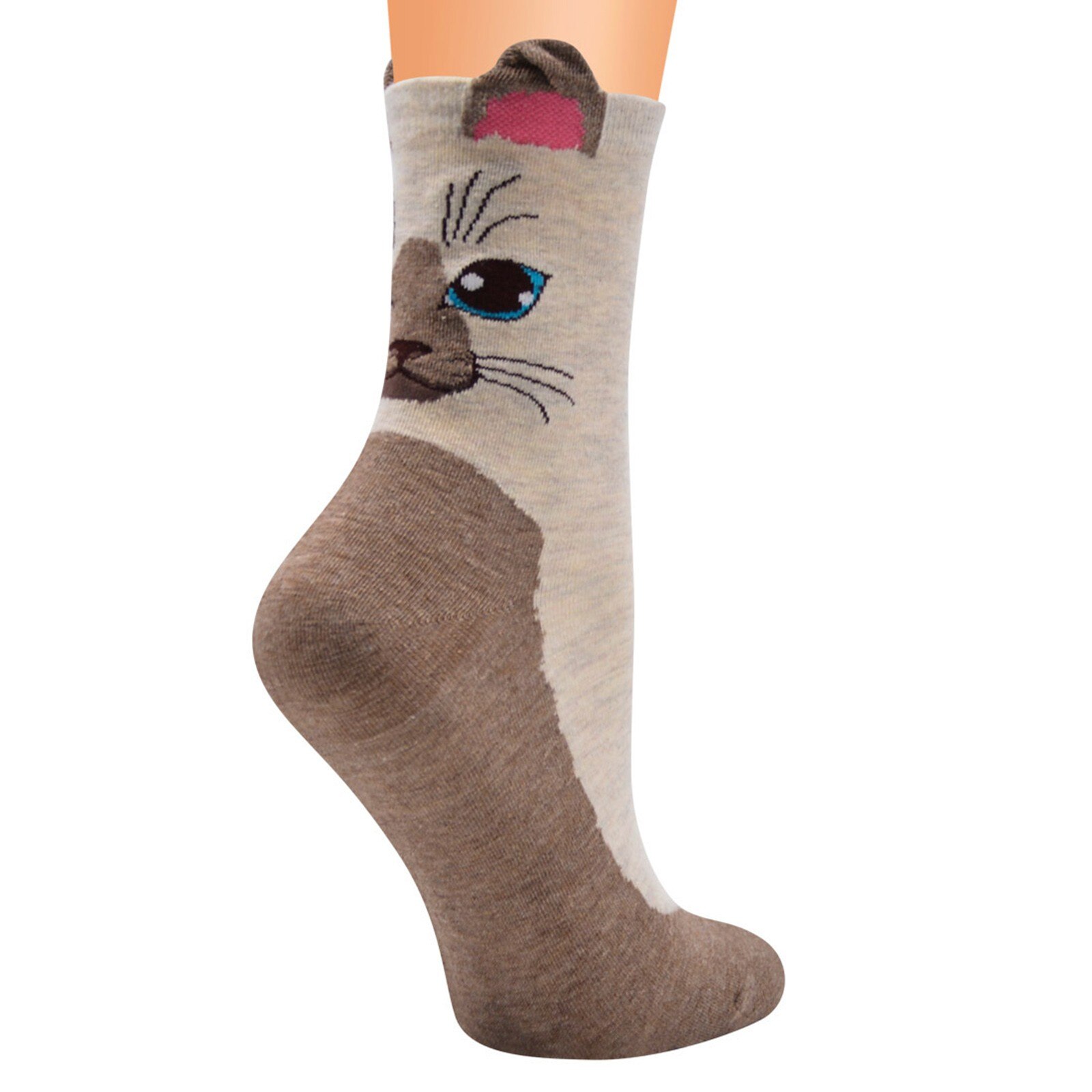 Autumn Winter Warm Cute Socks Cat Ear Cartoon Animals Patterns Series Funny Socks Warmer Funny Socks Christmas: Coffee