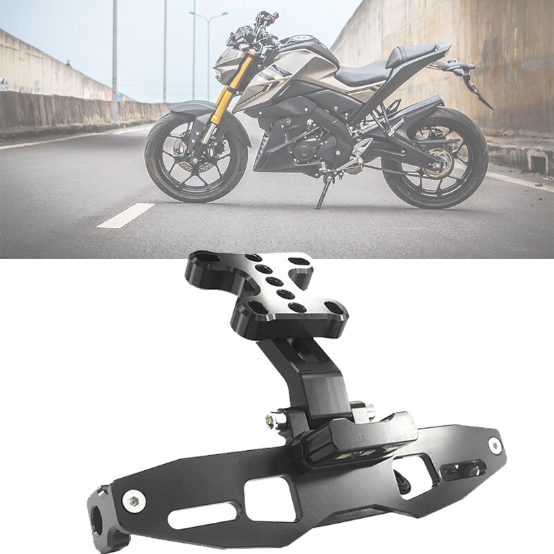 Soporte de placa de matrícula para motocicleta soporte de montaje de luz LED para Yamaha TFX150 Z125: Black