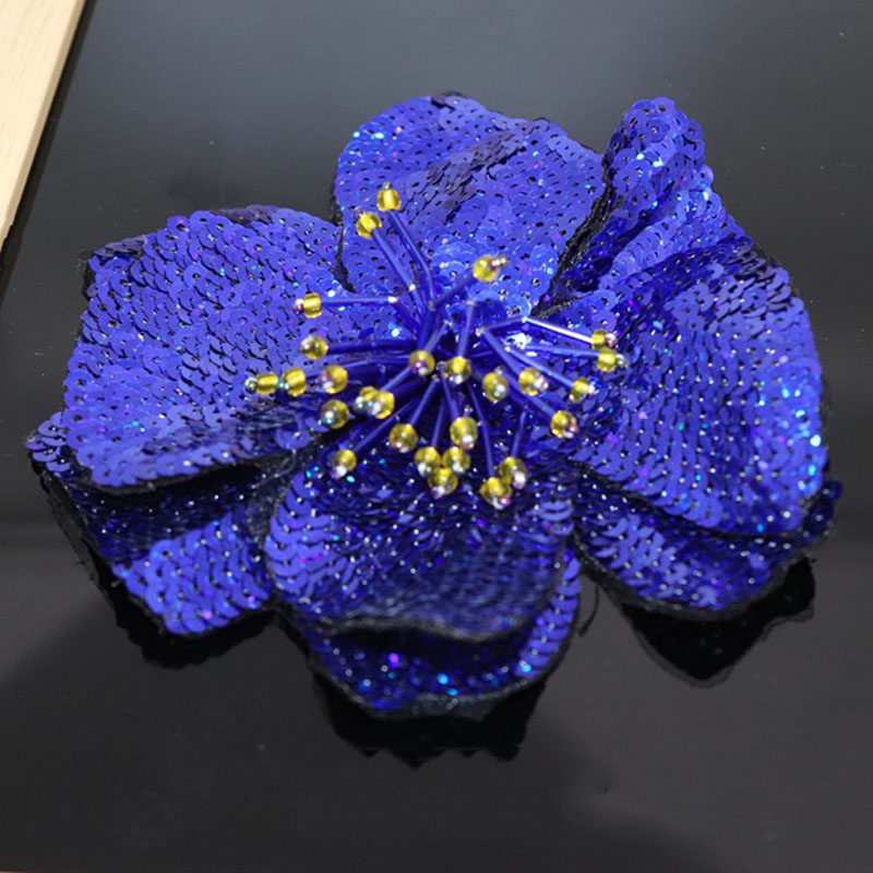 11Cm Twee Lagen Kleurrijke Pailletten Sticker Bloem Patch Naaien Kleding Decoratie Applique: Antiek Messing