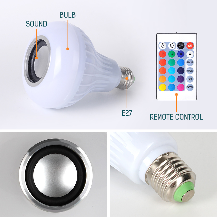 E27 16 Kleur Veranderende Magische Lamp Lamp 110-265V Bluetooth controle RGB Led Licht Woondecoratie Interieur Kalebas vormige Bombilla LED