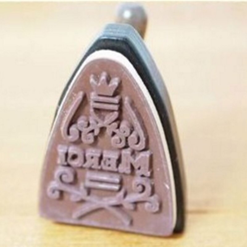 DIY Cute Wooden Vintage Flatiron Stamps Iron Merci Stamp for Diary Photo Album 639