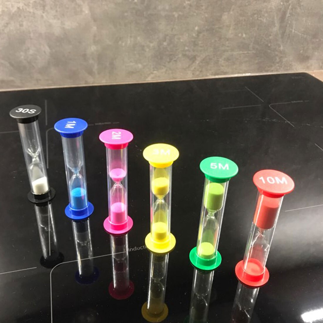 6Pcs Zandloper Timer 6 Kleuren 30sec/1Min/2Min/3 M... Grandado