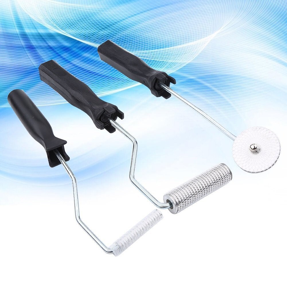 3 Pcs Paddle Roller Kit Bubble Fiberglass Laminating for Mold Resin Composite Tub Repair QJ888