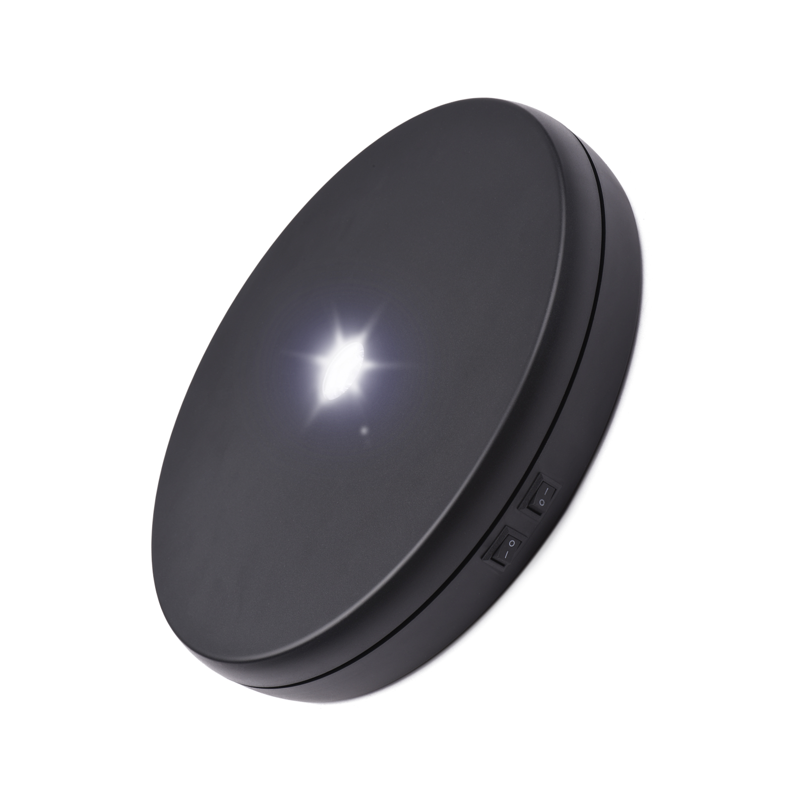 Electric Motorized Photography Turntable 360 Degree Rotatable Display with LED Light for Product Shooting Jewelry Watch Display: black / UK