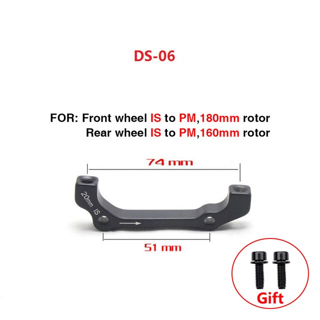 ZTTO-Soporte adaptador de freno de disco de bicicleta de montaña, espaciador de freno de disco de 140mm, 160mm, 180mm, 203mm, PM a PM, adaptador para la lavadora para bicicleta de montaña y carretera: DS06