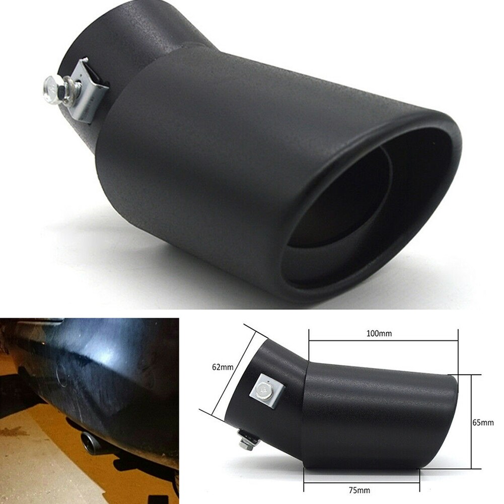 Car Accessory 62mm Exhaust Pipe Exhaust Muffler Pipe Black Replacement 304 Stainless Steel Exhaust Pipe For Universal Car Parts