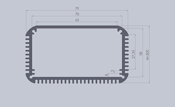 Caja de Proyecto de carcasa de aluminio, caja de PCB eléctrica, 80x45x115mm, para escritorio, bricolaje,