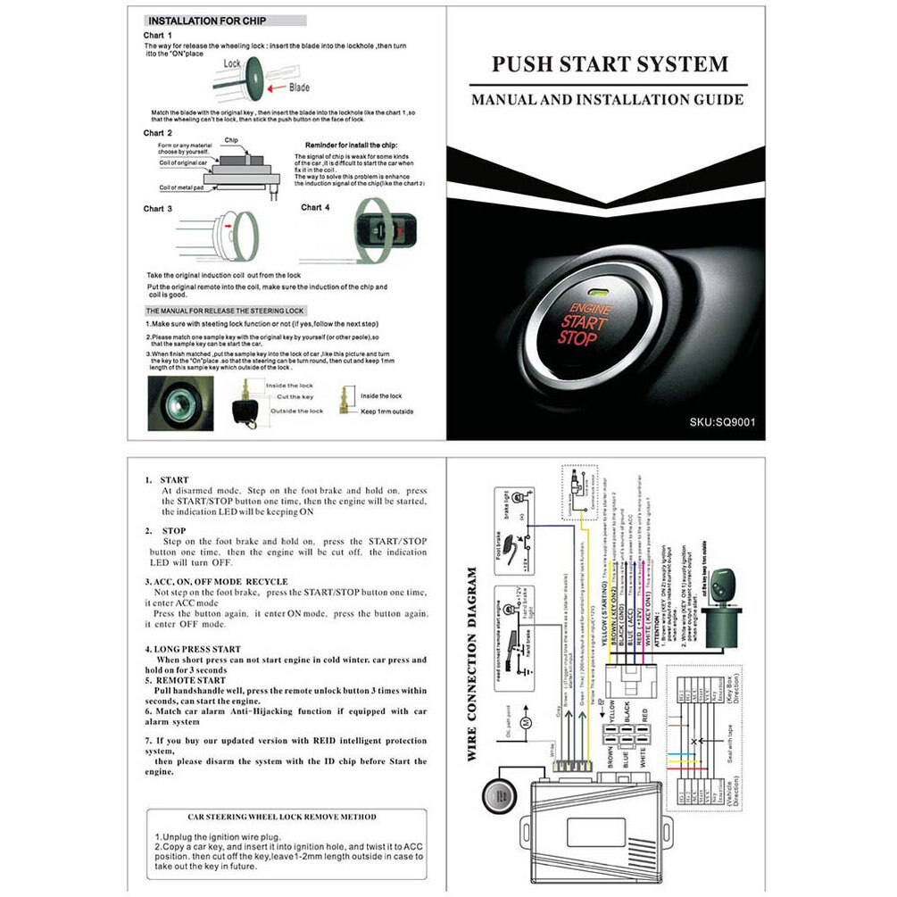 Auto Motor Push Start Button Ontsteking Starter Keyless Motor Start Stop Drukknop Start Stop Knop Remote Engine Start 9001