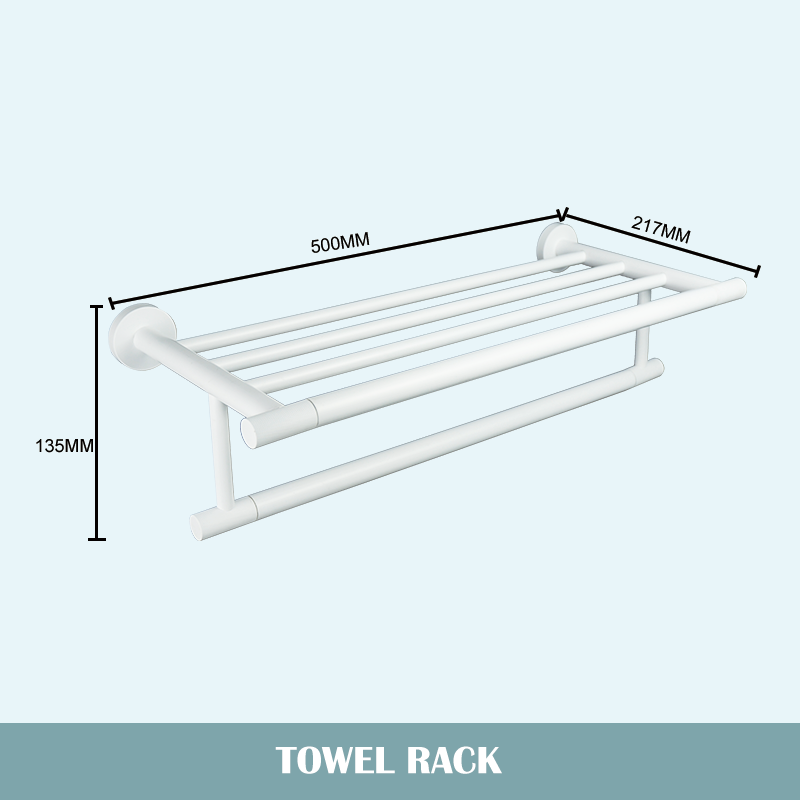 Juego de accesorios de baño blanco mate, soporte de toalla de baño, soporte de papel, gancho para bata, cepillo de inodoro, jabonera, estante de toalla
