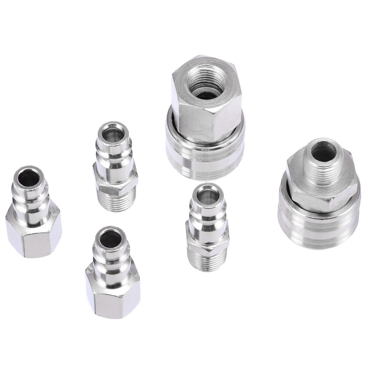 6pcs Euro Air Hose Compressor Fittings Connector High Pressure Male Quick Release 1/4" BSP