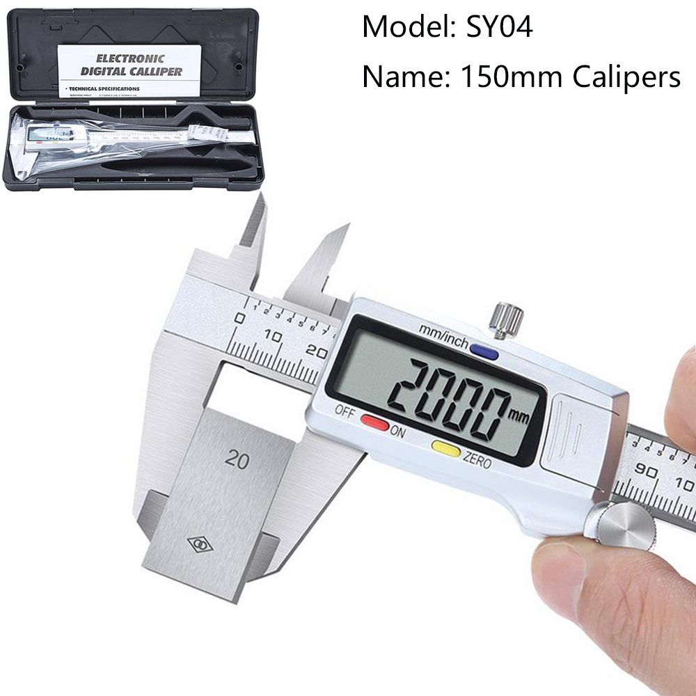4/6-zoll 100/150mm Großen Bildschirm Digitale Messschieber Edelstahl Elektronische Messschieber Metall Mikrometer Mess Werkzeuge: Model SY04