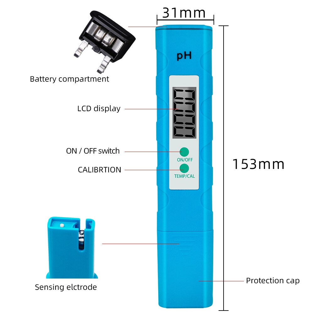 Digital PH Meter LCD Pocket Pen PH electrode High Accuracy 0.01 for Aquarium Pool Water Monitor PH Tester 40% off