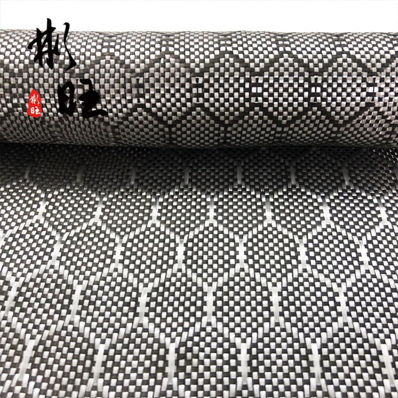 3K 300G glass carbon hexagonal jacquard cloth, 3k carbon fiber + glass fiber，High strength, high toughness, hexagon