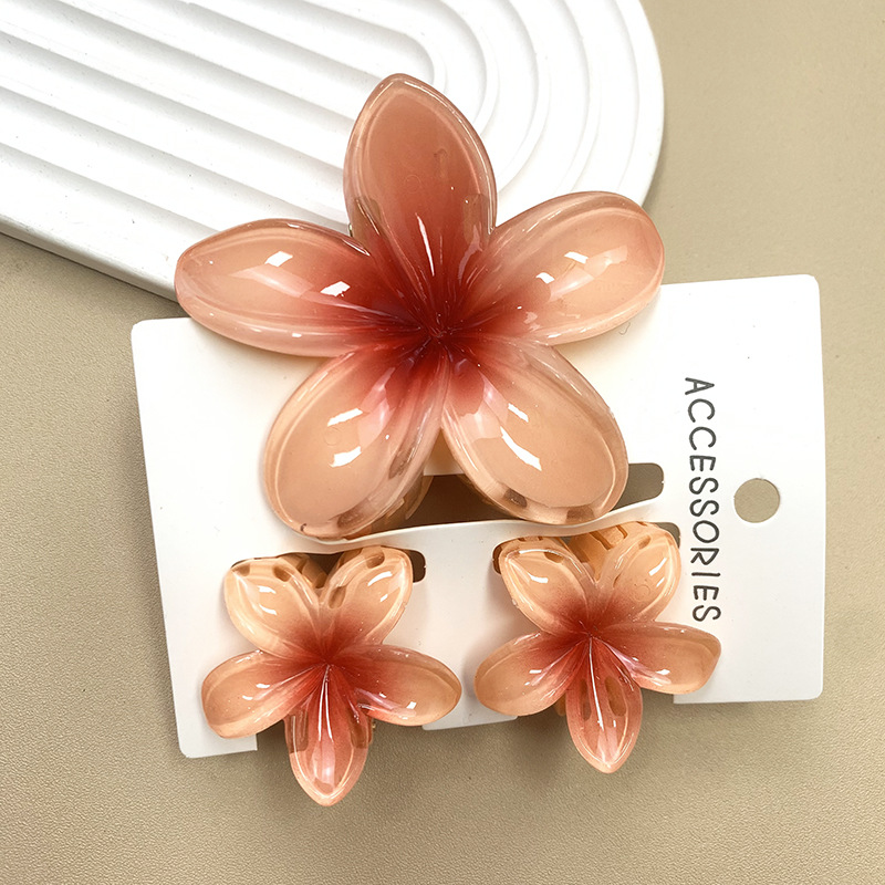 3 pièces/ensemble fleur douce dégradé coloré griffes de cheveux queue de cheval Cip pince Barrettes épingles à cheveux pour femmes fille plage cheveux accessoires: Argent