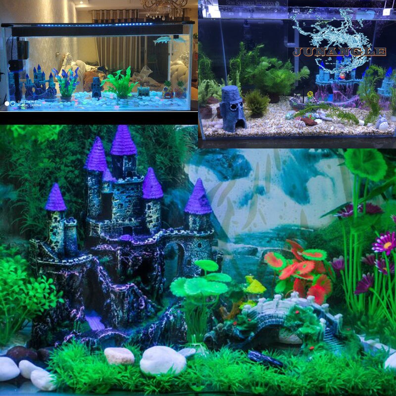 1pcs Resin European Style Castle Fish Tank Decoration Accessories Aquarium Plants Decoration Resin Castle