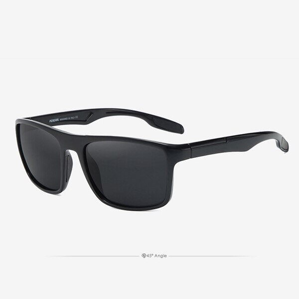 Kdeam firkantede polariserede solbriller mænd fiskeri udendørs solbriller fotokromiske linse solbriller super lette briller stel ce  h6: C1 sorte