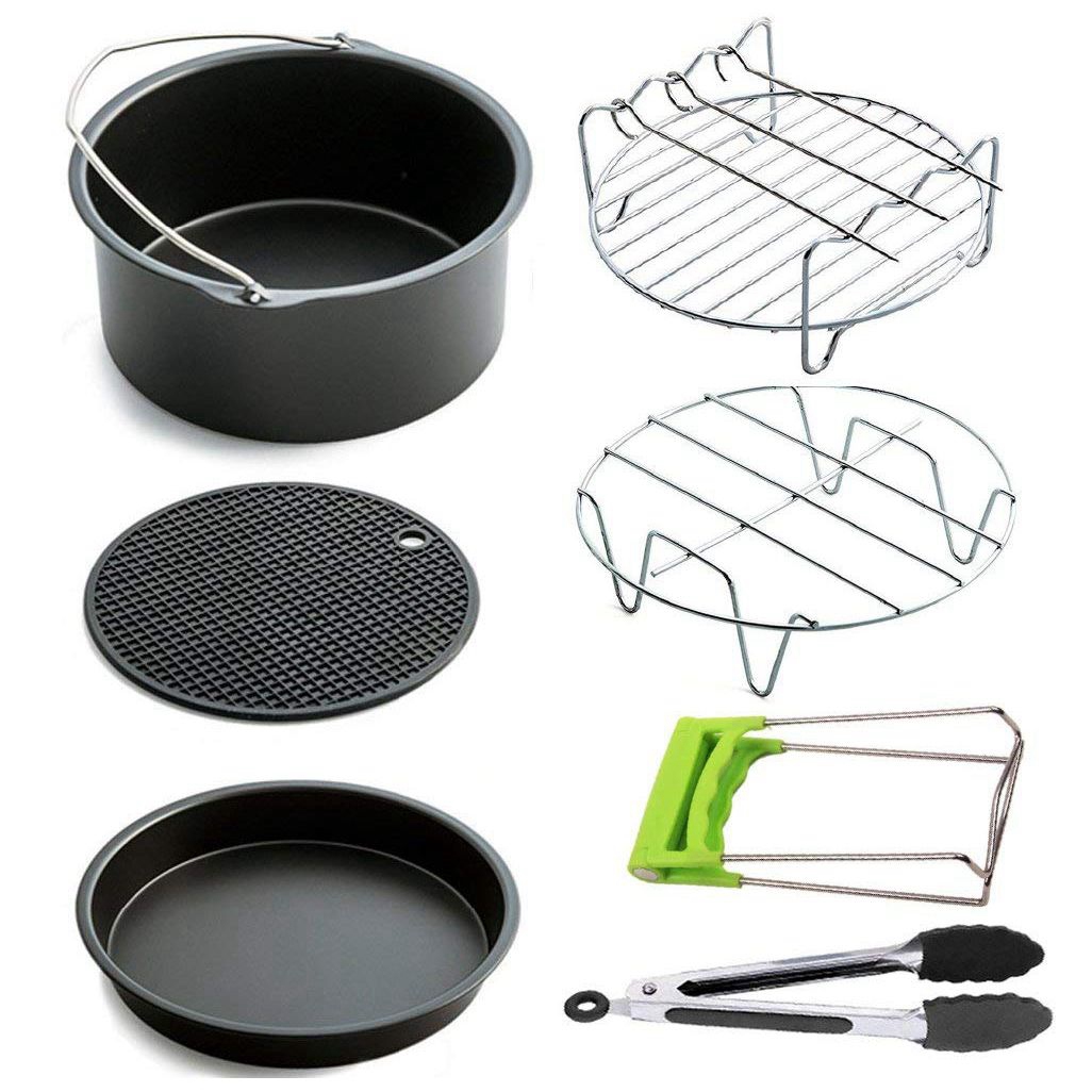 Utensilios Silicona Acero Moldes Para Freidora De Aire Juego De Accesorios 19X Para Freidora De Aire Caliente Freidora Recipiente Air Fryer Molde Silicona Para Airfryer