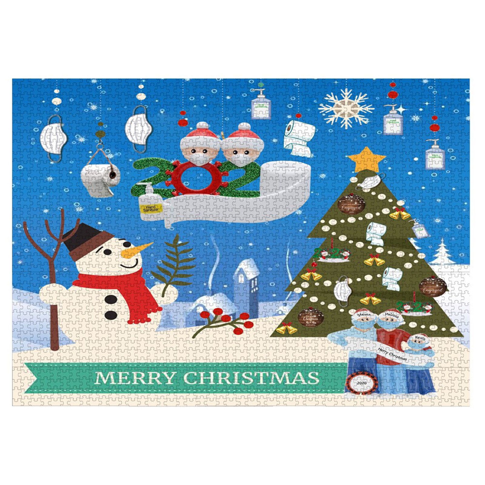 Rompecabezas de 1000 piezas para Navidad, hermosa escena de nieve, juguetes festivos para entretenimiento en el hogar, novedad: 3