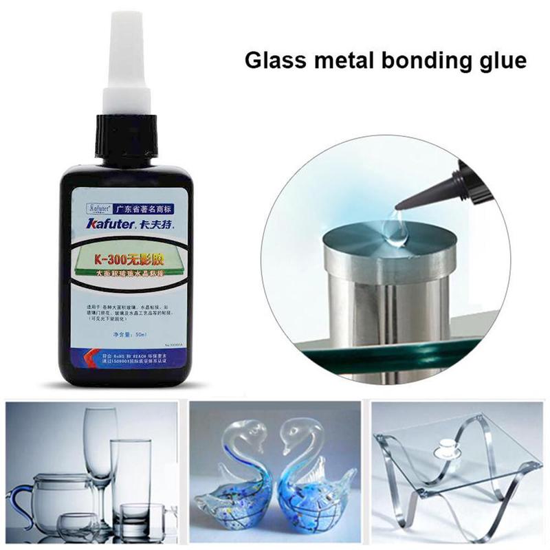 50ml/Bottle K-300 UV Liquid Glue Cure Adhesive Transparent Crystal Glass Bonding Repair