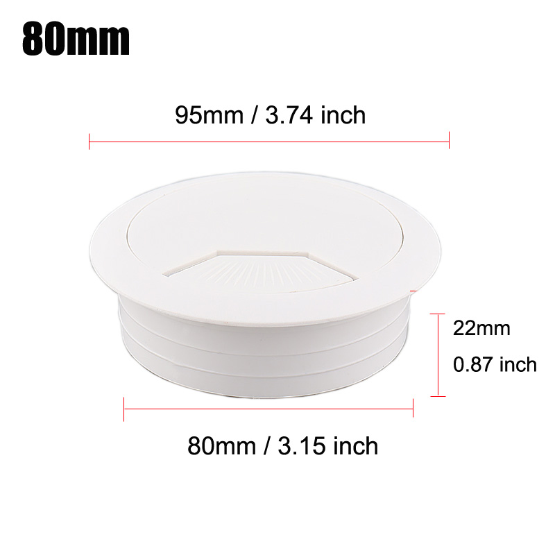 35/50/60/80mm PC Computer Desk ABS Plastic Grommet Table Cable Tidy Wire Hole Cover: light green