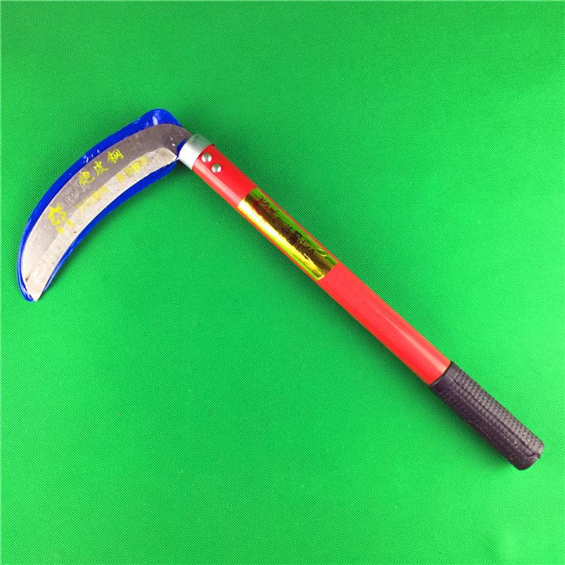 Outil de jardin pointu Durable léger de poignée en bois de faucille d'herbe de jardinage en acier parfait pour désherber et cultiver