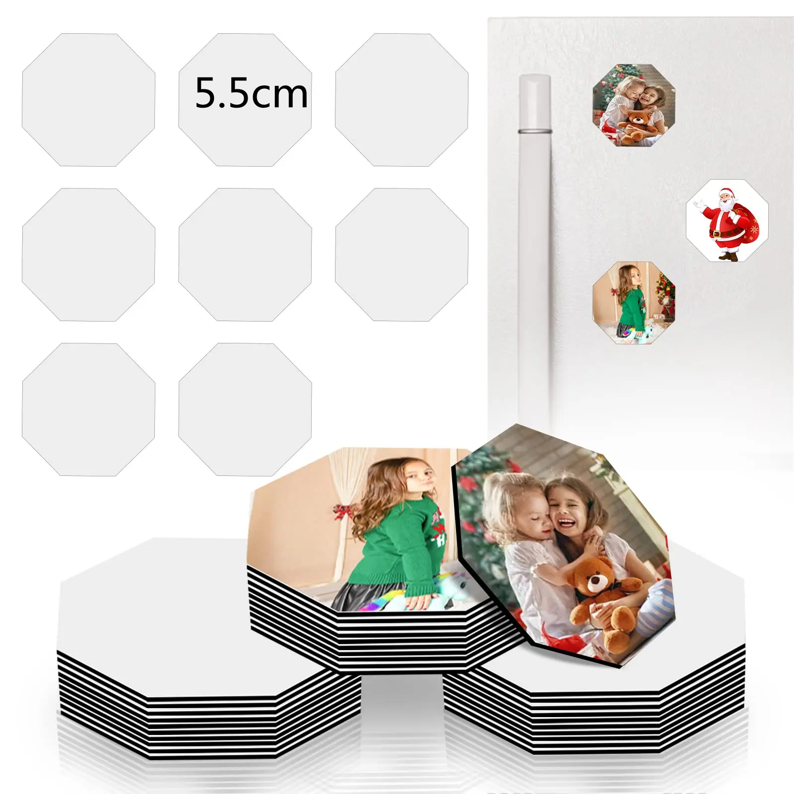 10pcs Sublimation Blank Refrigerator Magnets Sublimation Magnet Blanks 5.5x7.5cm Sublimation Blanks Products for Kitchen Office