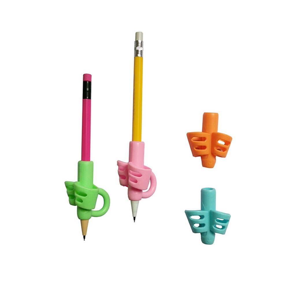 3pcs 3-finger Grip Pencil Pen Holder Kids Practise Silicone Pen Aid Grip Posture Correction Device For Students Children Writing