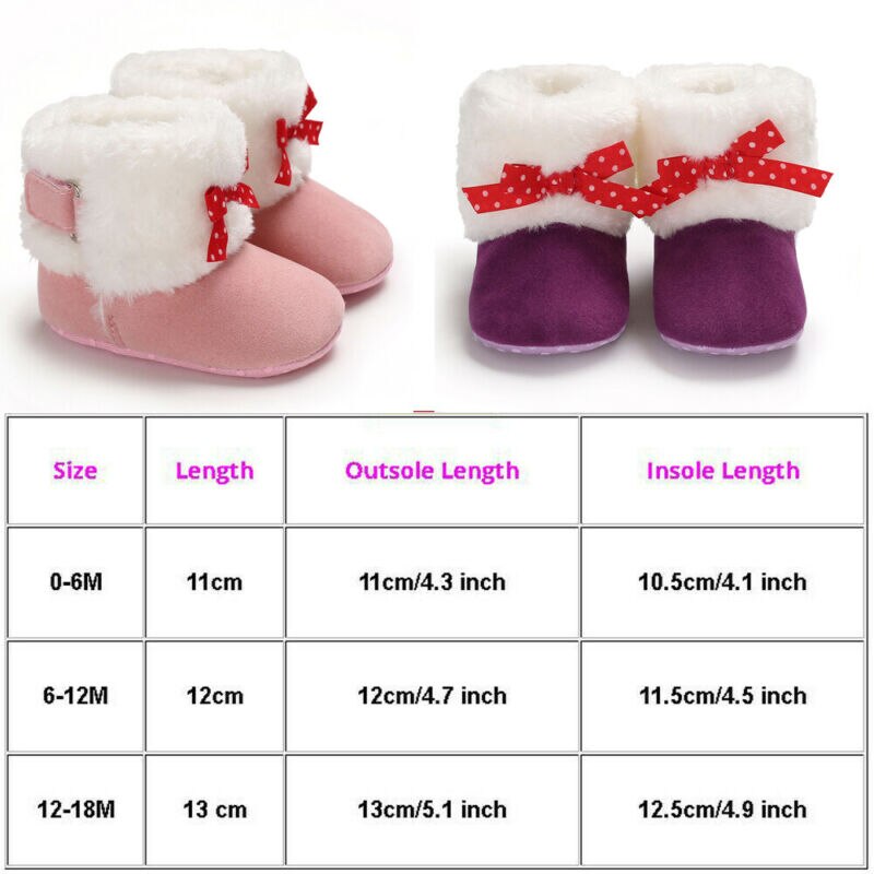 Thicken Girls Bottom Baby Soft Sole Snow Boots Soft Crib Shoes Toddler Boots Autumn Warm Snow Boots