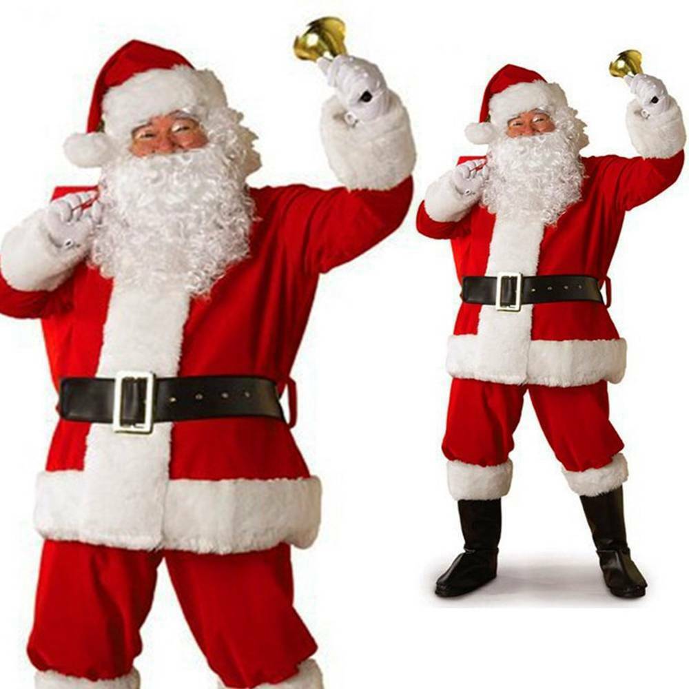Mens Kerstman Volledige Kostuum Feestelijke Kerstman Xmas Fancy Outfit Jurk