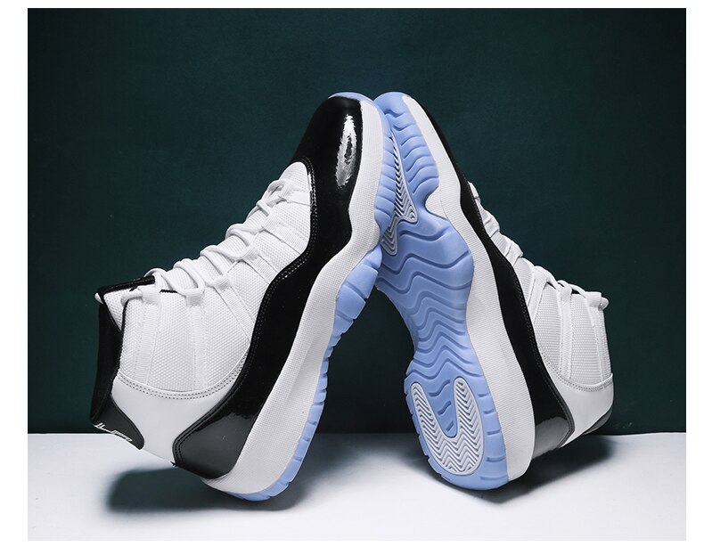 Basket grande taille chaussures Jordan rétro baskets hommes noir et blanc baskets hommes Jordan chaussures 11 Zapatillas Jordan: WHITE / 7