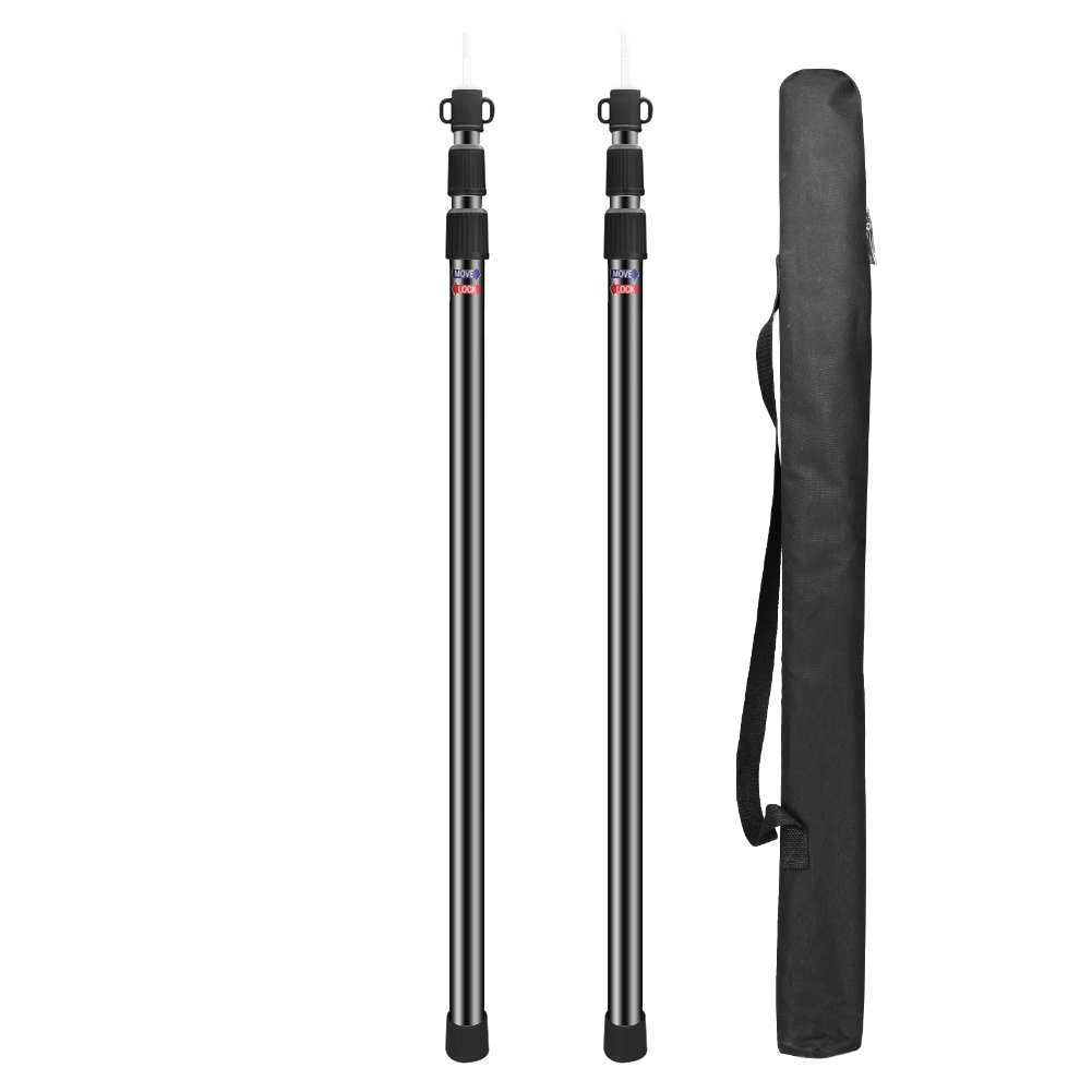 Set van 2 campingzeilstokken Verstelbare aluminium telescopische tentstokken voor zeilen Luifel Luifel Zware opvouwbare paal ﻿: Rood