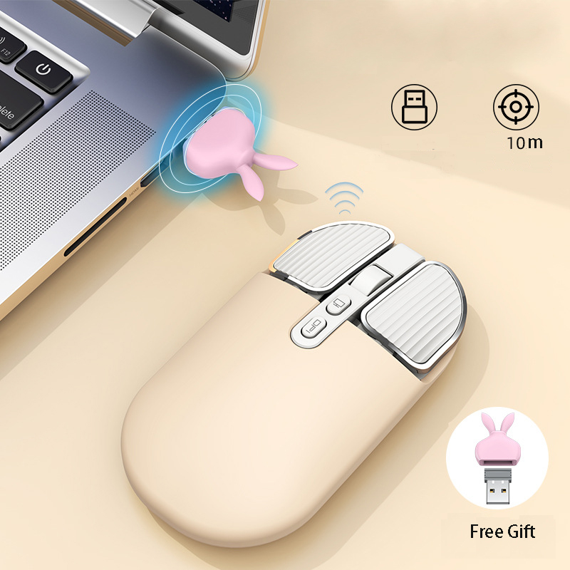 Mini souris sans fil 2.4 ghz, compatible Bluetooth, mignonne, muette, pour Macbook, Rechargeable, pour PC, ordinateur portable, bureau, souris de jeu