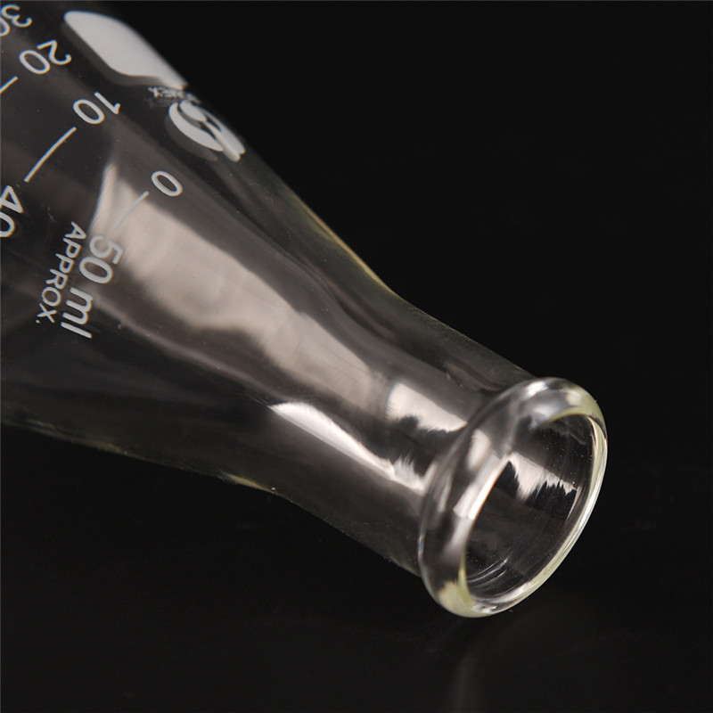 Clear Lab Conical Flask Glass Scientific Safe Glassware Laboratory School Research Supply Glass Erlenmeyer Flask 50ml