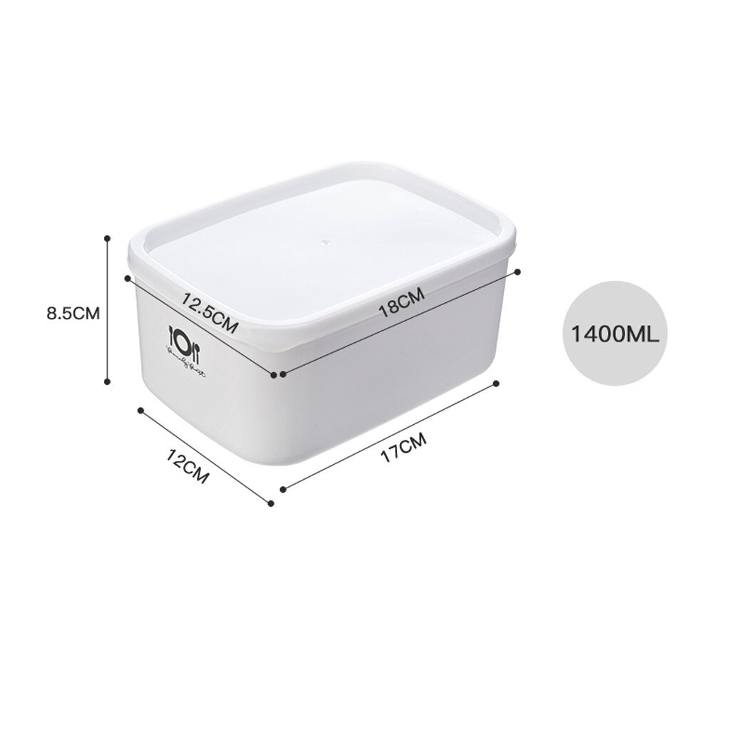 Food Fresh Storage Box Containers Kitchen Fridge Organizer Case Removable Drain Plate Tray For Keep Fruits Meat Fish Vegetables: D