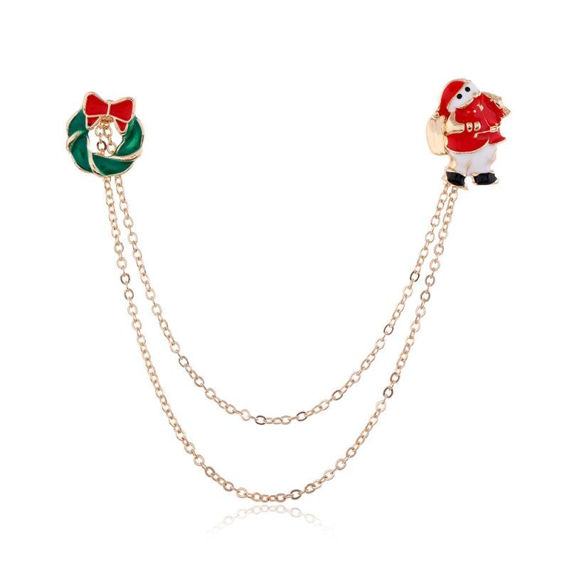Navidad broches familiares artista luces Pines de esmalte placas de dibujos animados conjunto de joyas Santa Claus Xams Gif: 04