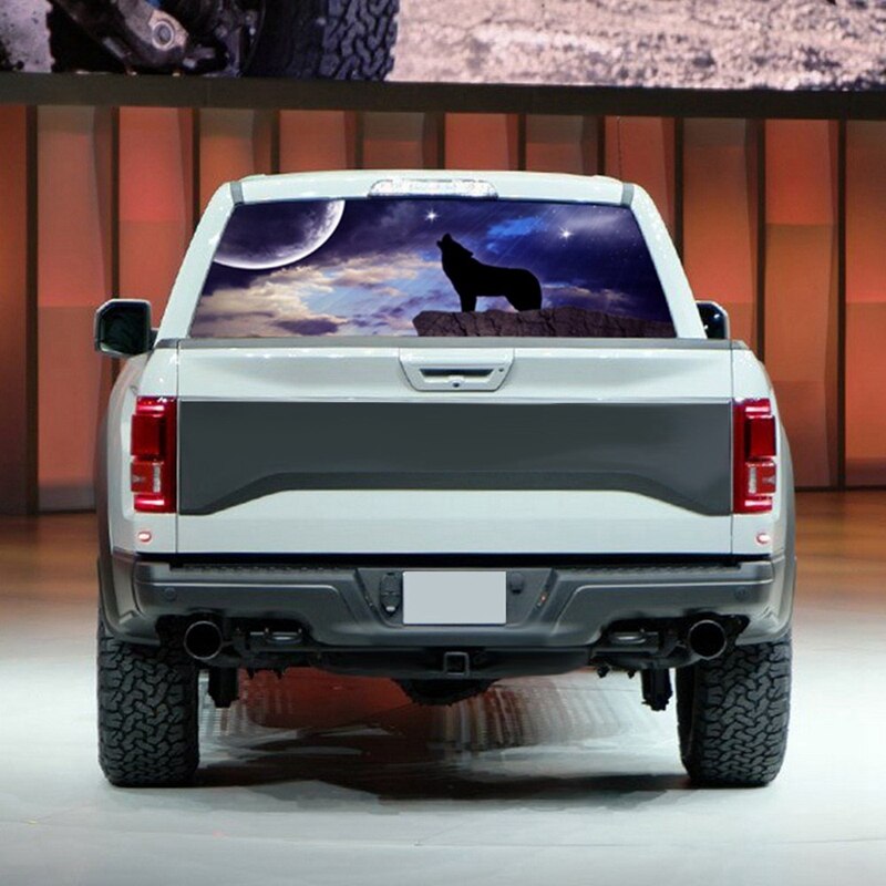 Wolf and Moon for Truck Jeep Suv Pickup 3D Rear Wi... – Grandado