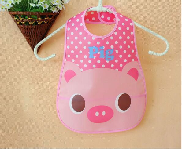 30 pz/lotto all'ingrosso! Bavaglini per bambini impermeabile elefante cartone animato bavaglini per bambini marchio abbigliamento asciugamano accessori per bambini: pig