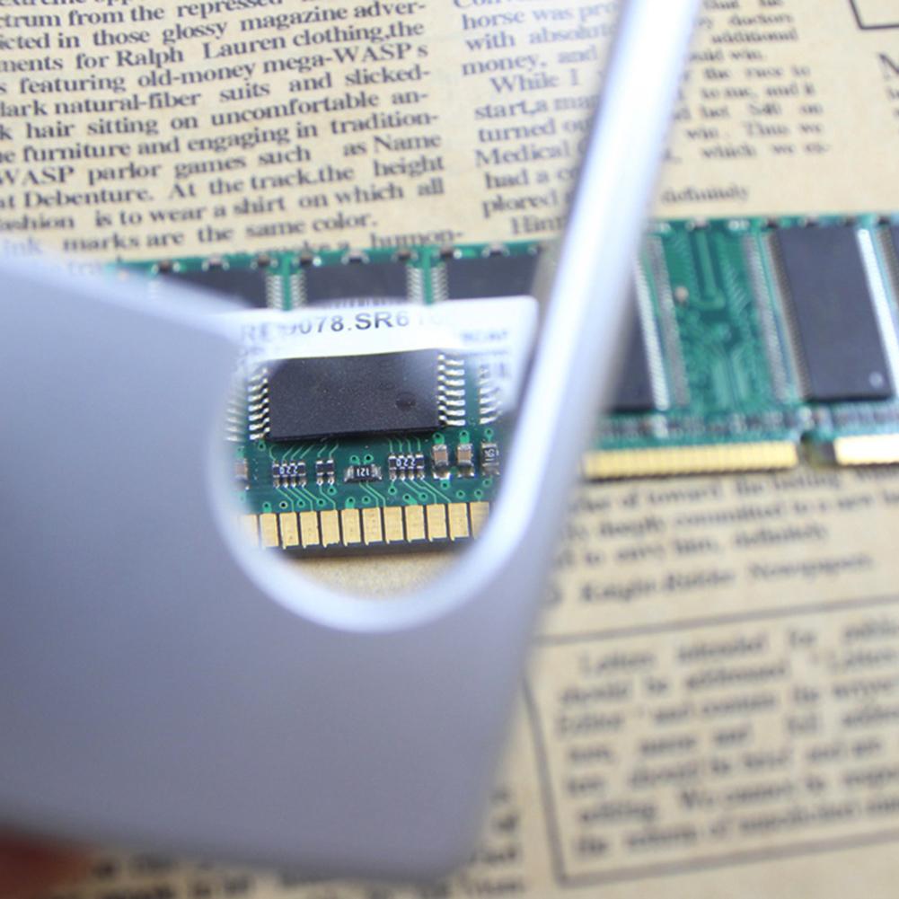 Credit Card Led Magnifier Loupe With Light Leather Case Magnifying Glass Ultra-Thin Portable Square With LED Light