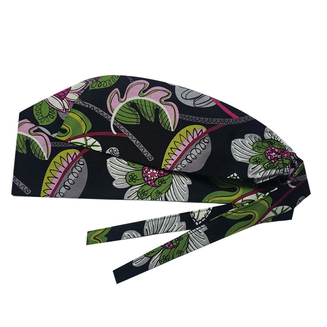 Printing Hat Breathable Beauty Salon Cap Unisex Laboratory Work Hat Adjustable Tieback Work Cap: 7